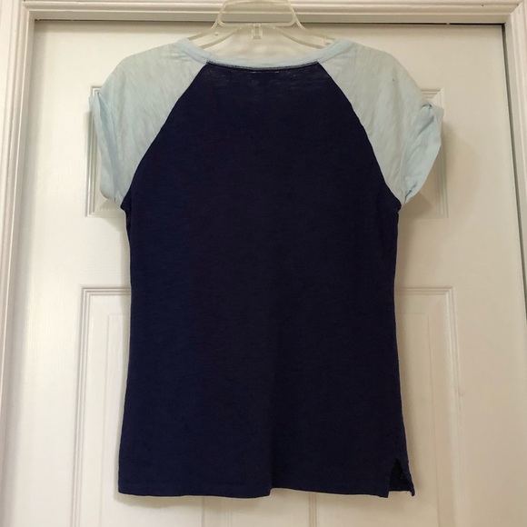 Express Pocket Baseball Raglan Two-Tone Tee Top - Picture 15 of 16